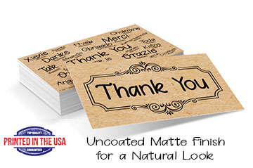 Kraft color thank you cards